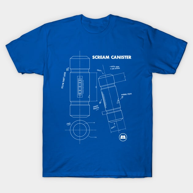 Scream Canister Blue print T-Shirt by José Ruiz